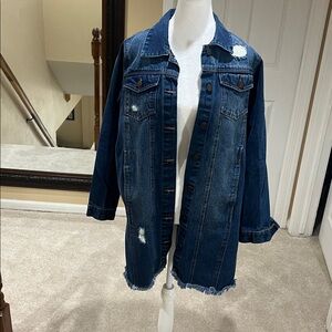 Women's Distressed Blue Jean Jacket